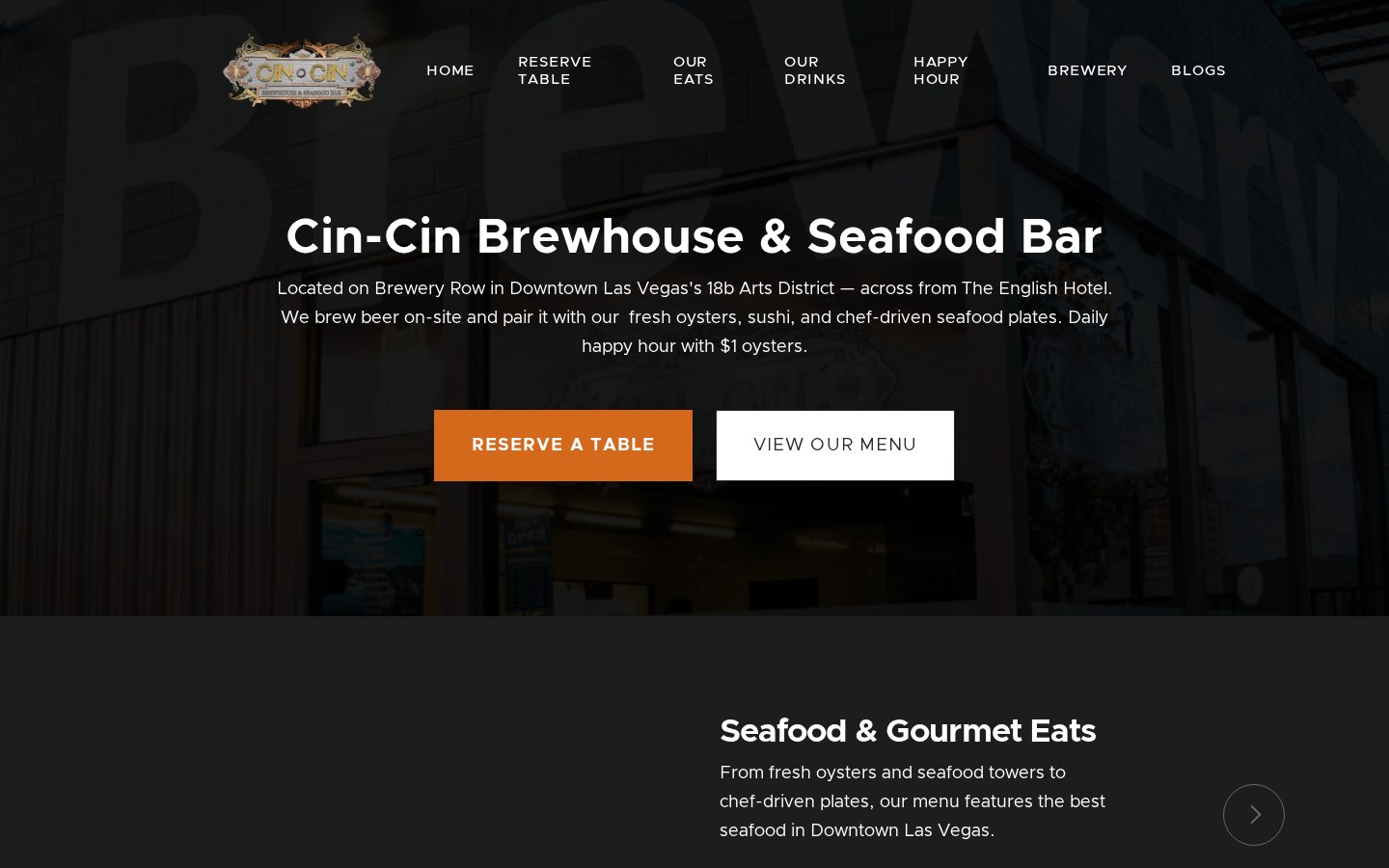 Cin Cin Brewhouse and Seafood Bar in downtown Las Vegas